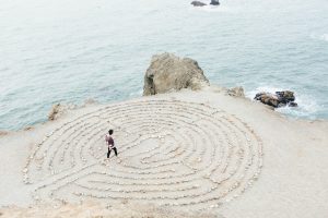 a man walking in a labyrinth, lösungsorientierung, systemische therapie
